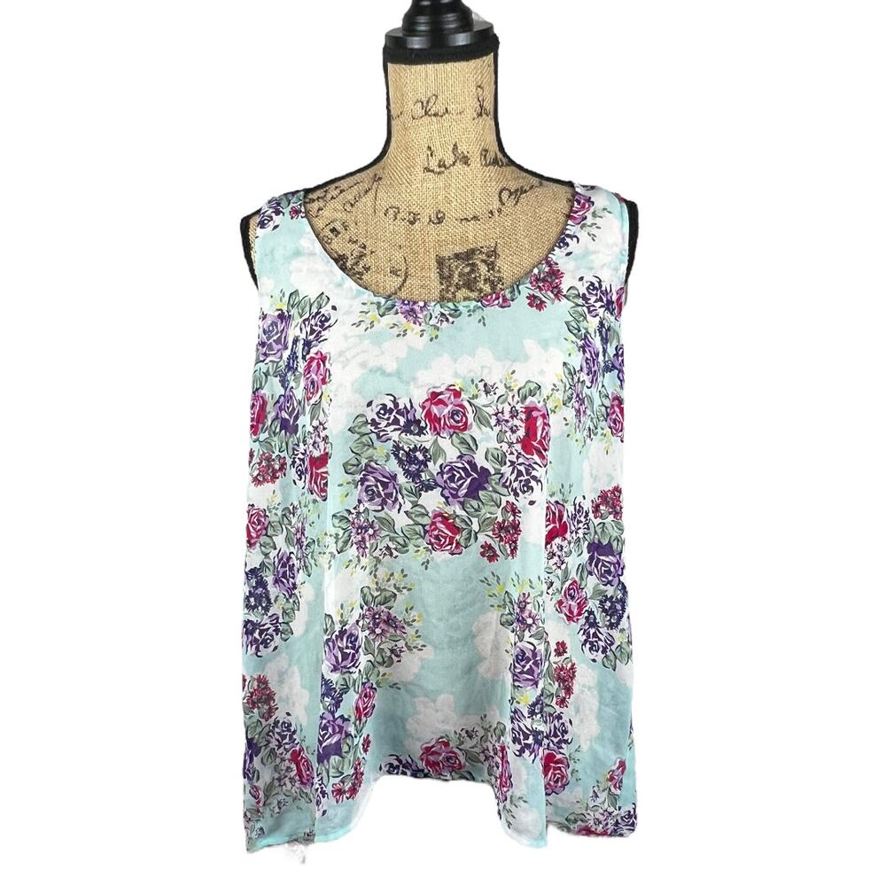 Torrid Sheer Floral Sleeveless Top Size 2